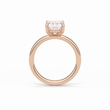Emerald Solitaire Lab Grown Diamond Engagement Ring