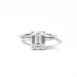 Emerald Solitaire Lab Grown Diamond Engagement Ring