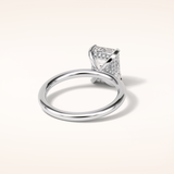 2.3 CT Emerald Shaped Hidden Halo Moissanite Engagement Ring