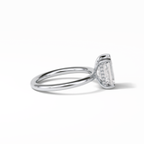 Emerald Solitaire Lab Grown Diamond Engagement Ring