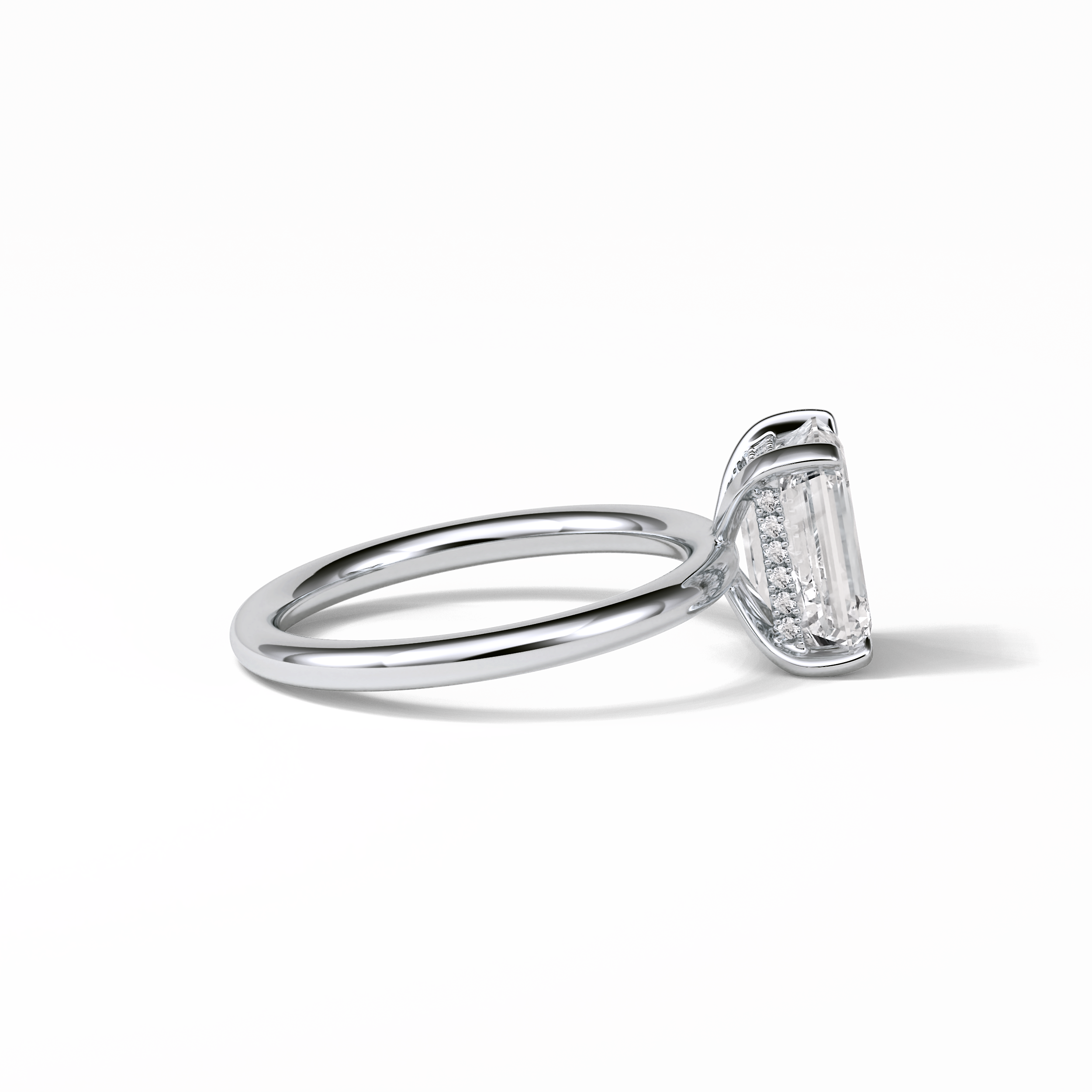 Emerald Solitaire Lab Grown Diamond Engagement Ring