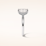 2.3 CT Emerald Shaped Hidden Halo Moissanite Engagement Ring