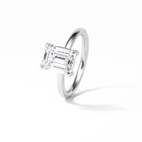 Emerald Solitaire Lab Grown Diamond Engagement Ring