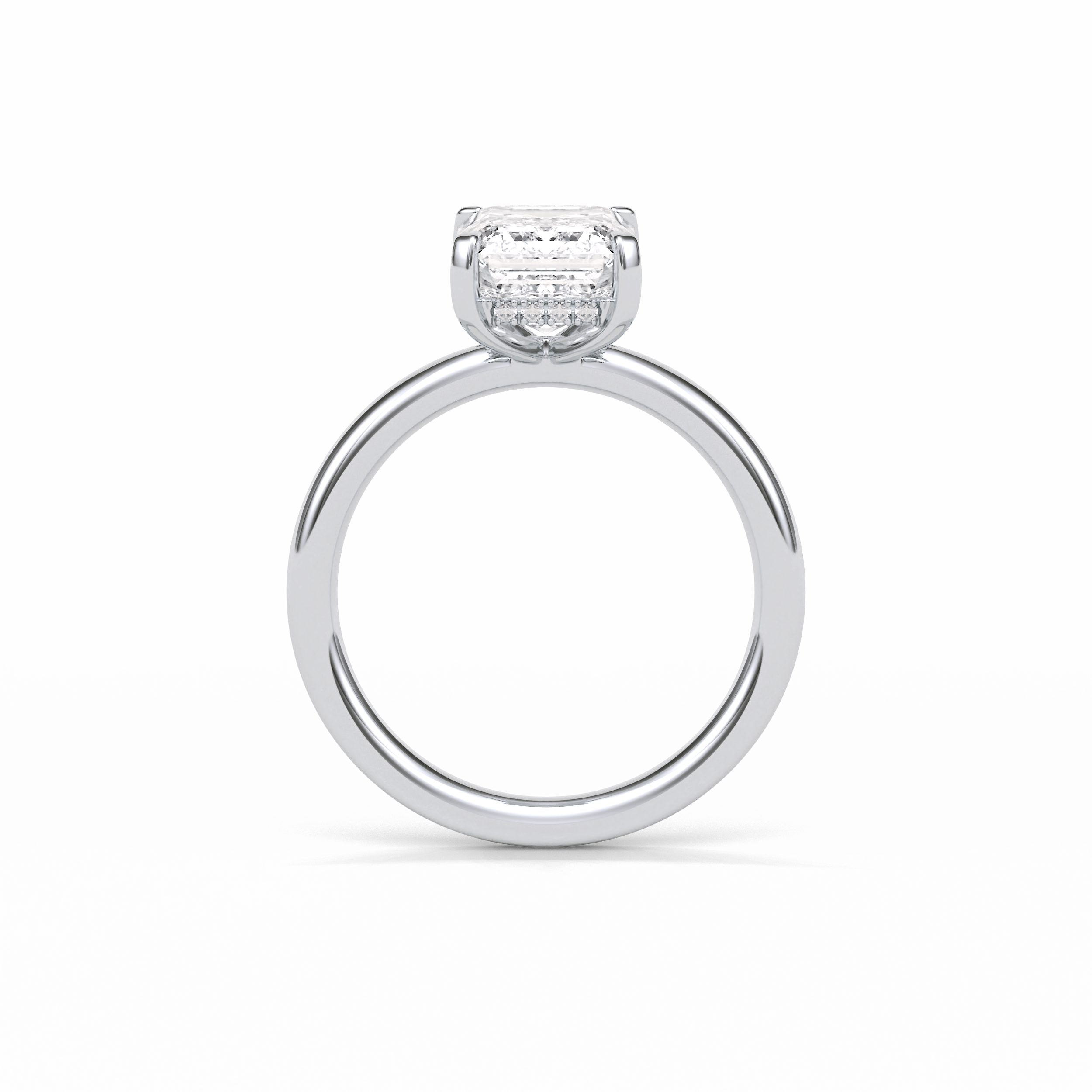 Emerald Solitaire Lab Grown Diamond Engagement Ring