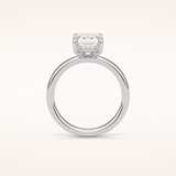 2.3 CT Emerald Shaped Hidden Halo Moissanite Engagement Ring