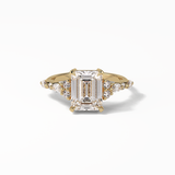 Emerald Cluster Lab Grown Diamond Engagement Ring