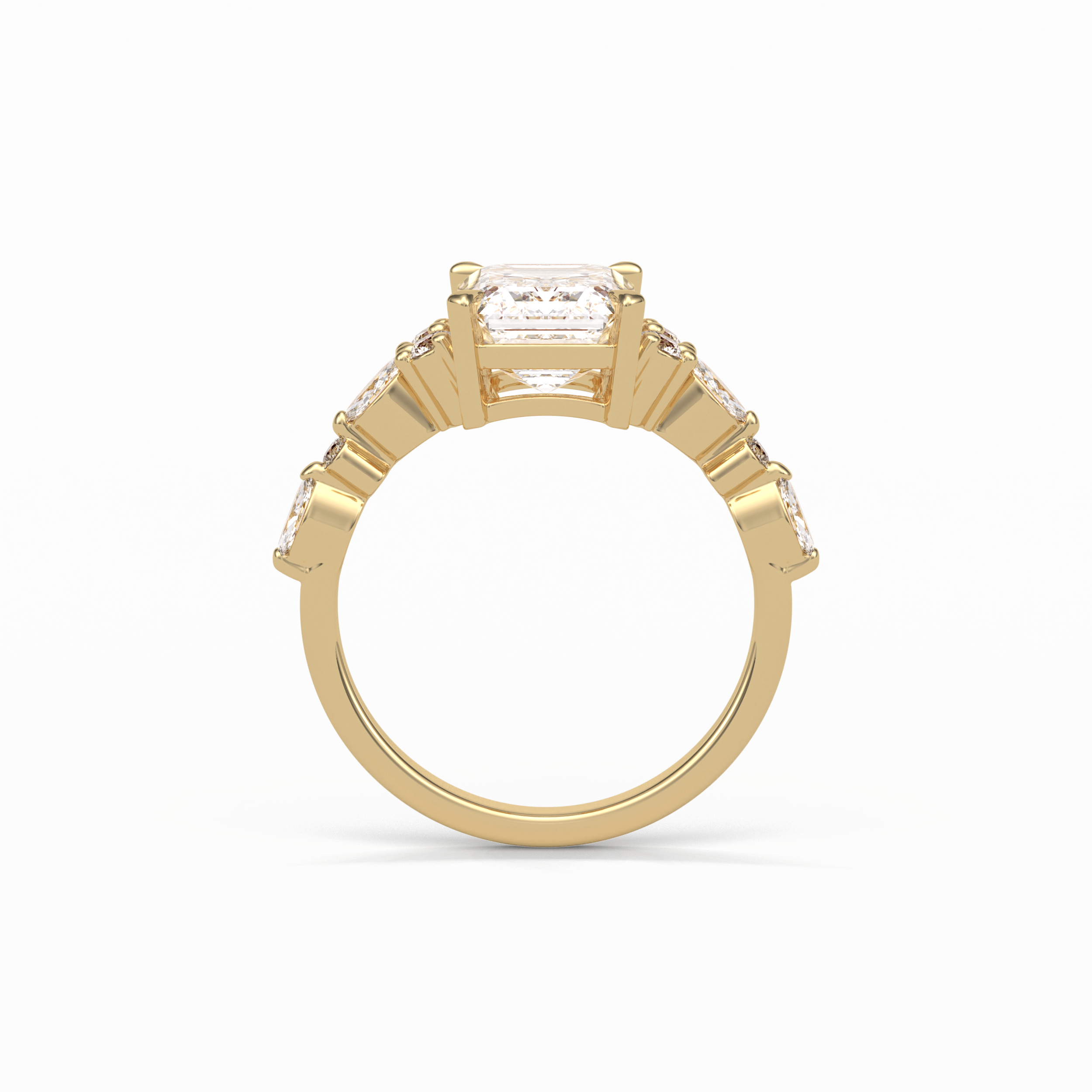 Emerald Cluster Lab Grown Diamond Engagement Ring
