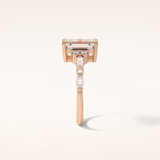 2.3 CT Emerald Shaped Cluster Moissanite Engagement Ring