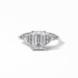Emerald Cluster Lab Grown Diamond Engagement Ring