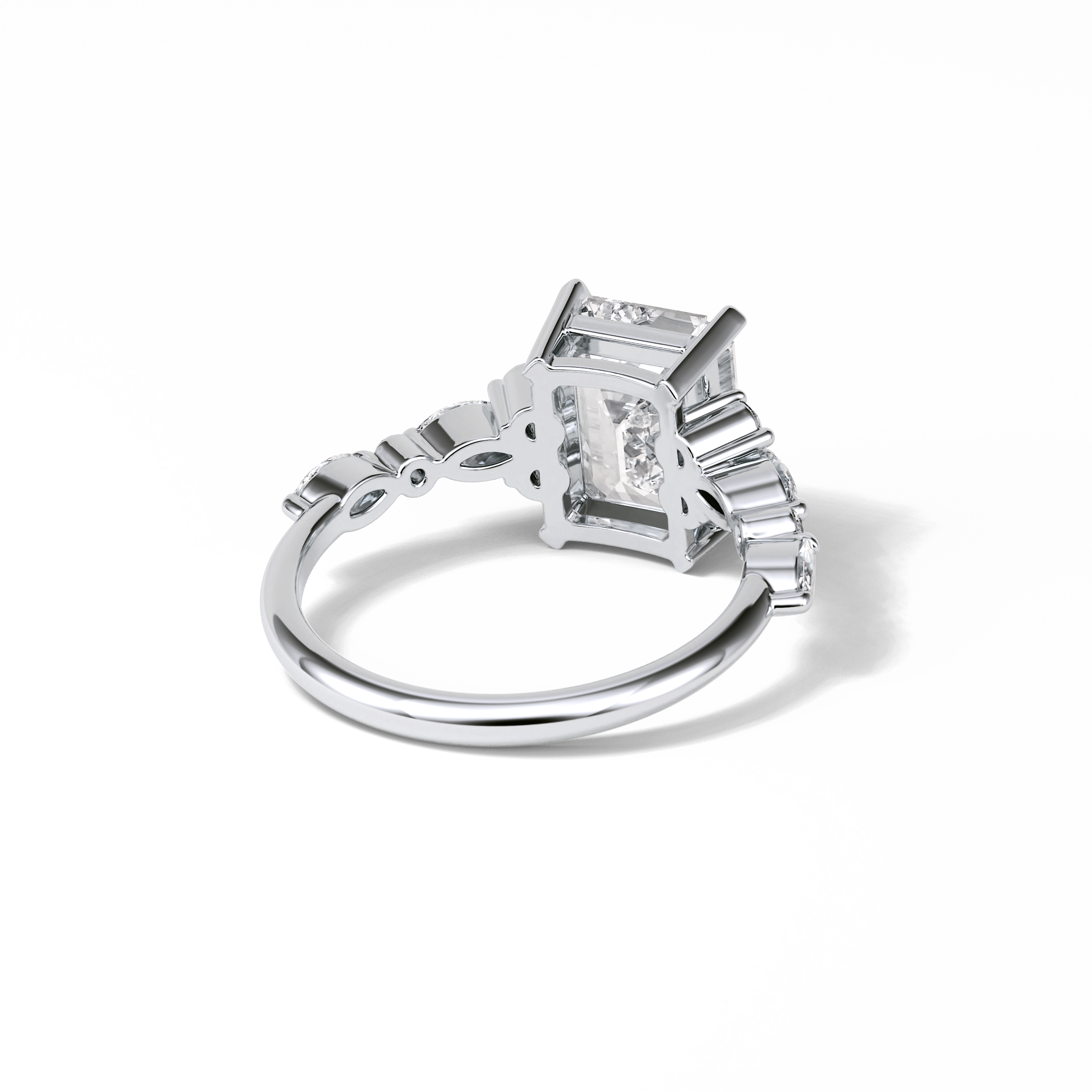 Emerald Cluster Lab Grown Diamond Engagement Ring