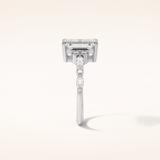 2.3 CT Emerald Shaped Cluster Moissanite Engagement Ring