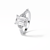 Emerald Cluster Lab Grown Diamond Engagement Ring