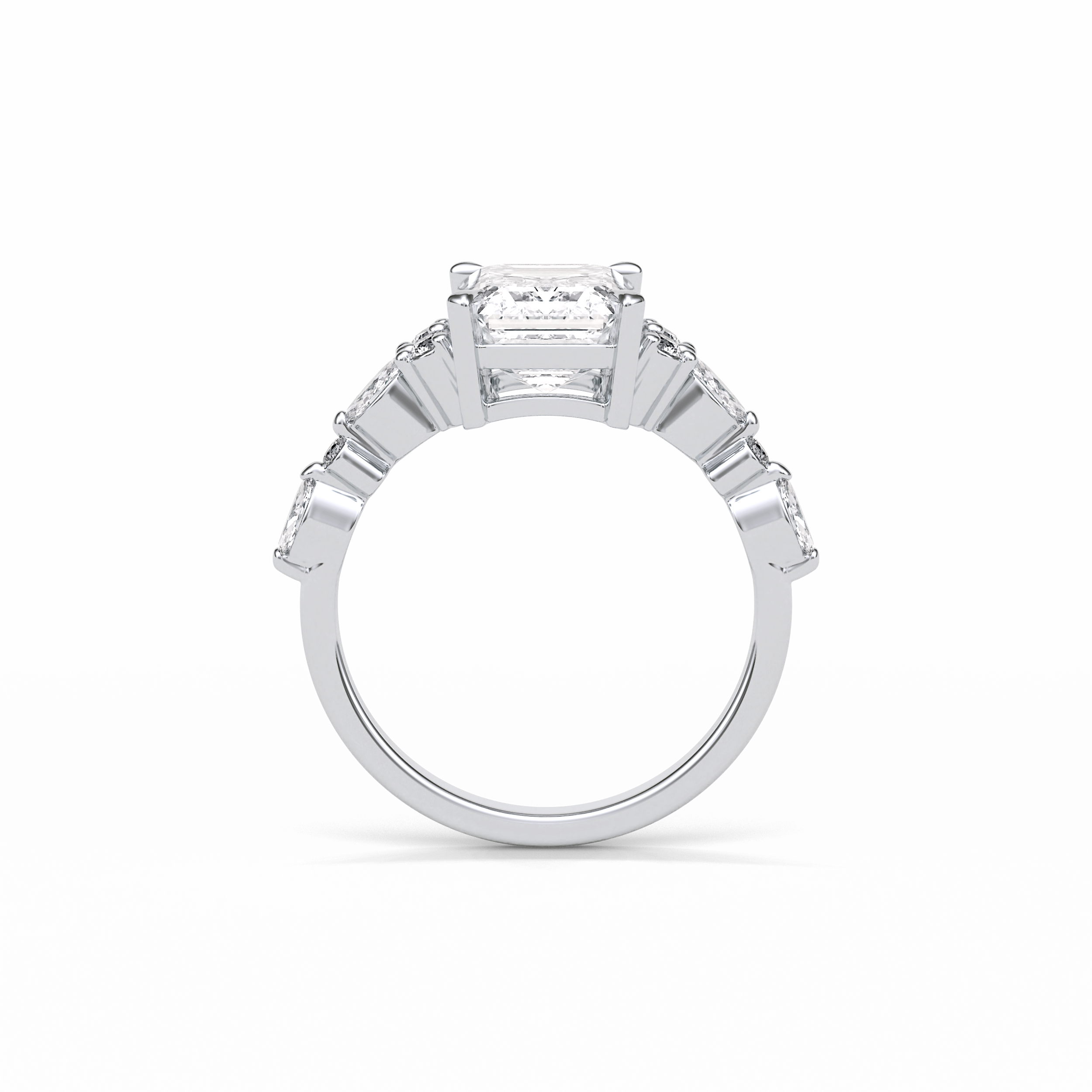Emerald Cluster Lab Grown Diamond Engagement Ring