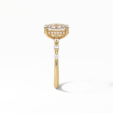 Cushion Dainty Pave Lab Grown Diamond Engagement Ring