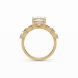 Cushion Dainty Pave Lab Grown Diamond Engagement Ring