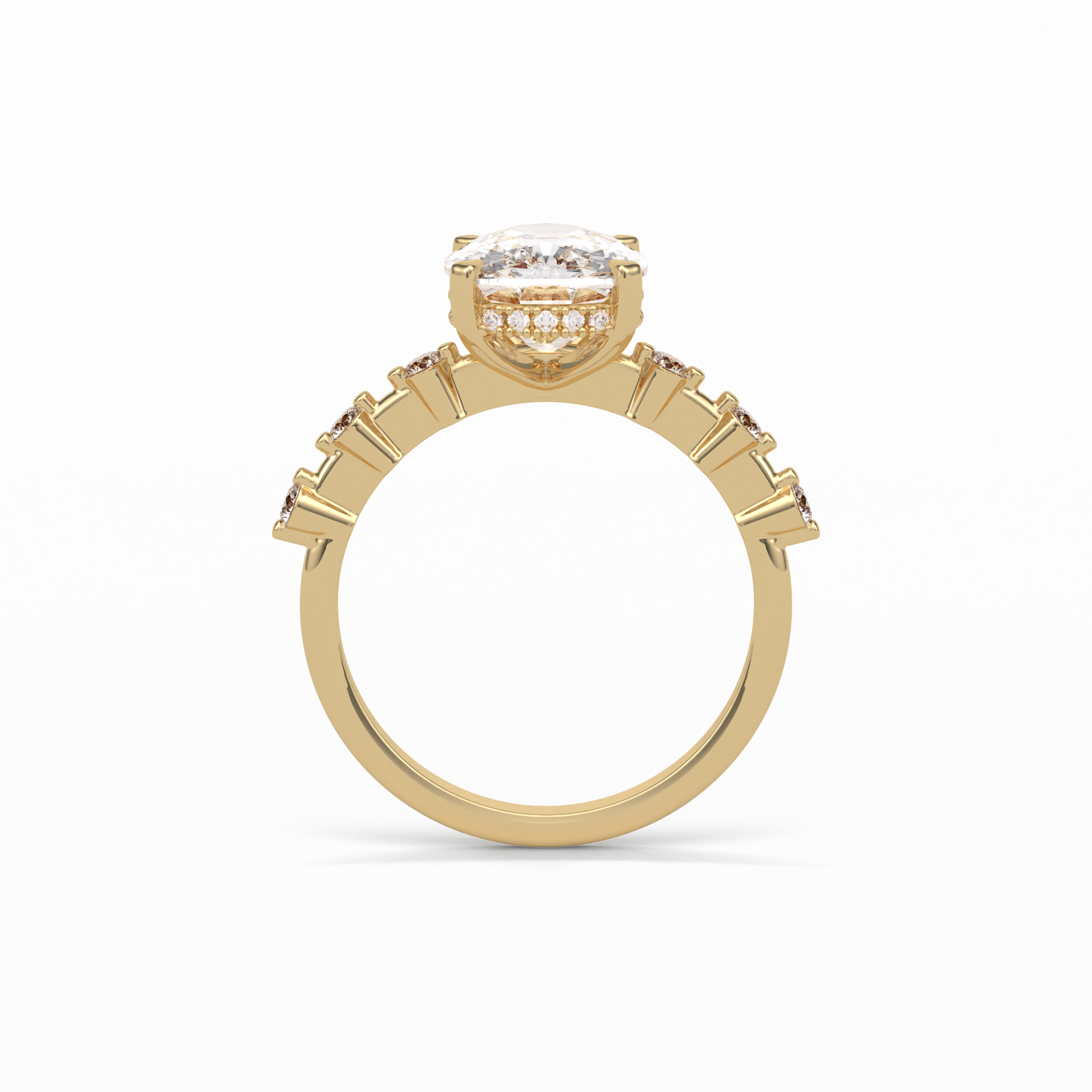 Cushion Dainty Pave Lab Grown Diamond Engagement Ring