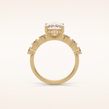 4 CT Cushion Shaped Pave Moissanite Engagement Ring