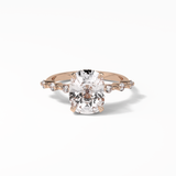 Cushion Dainty Pave Lab Grown Diamond Engagement Ring