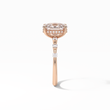 Cushion Dainty Pave Lab Grown Diamond Engagement Ring