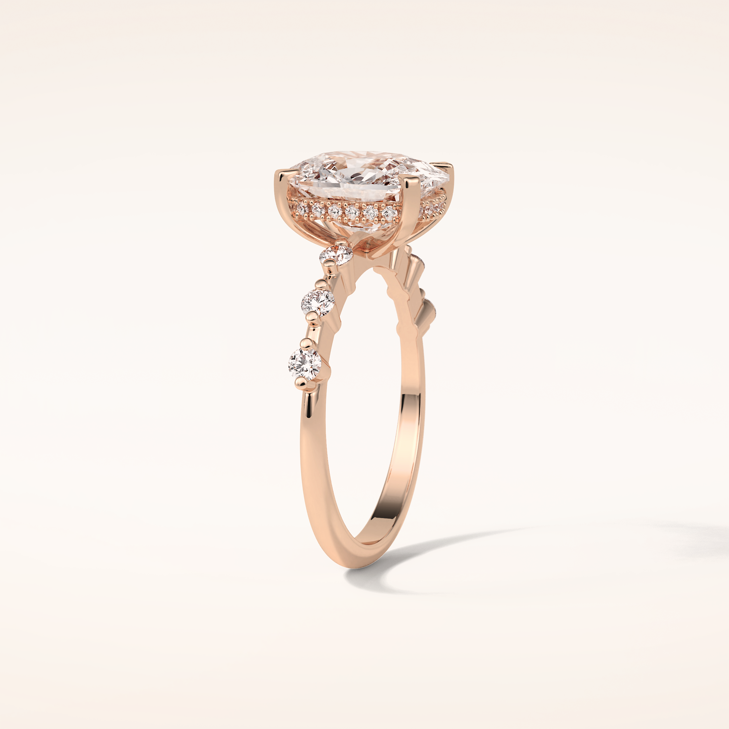 4 CT Cushion Shaped Pave Moissanite Engagement Ring