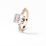 Cushion Dainty Pave Lab Grown Diamond Engagement Ring