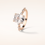 4 CT Cushion Shaped Pave Moissanite Engagement Ring