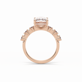 Cushion Dainty Pave Lab Grown Diamond Engagement Ring