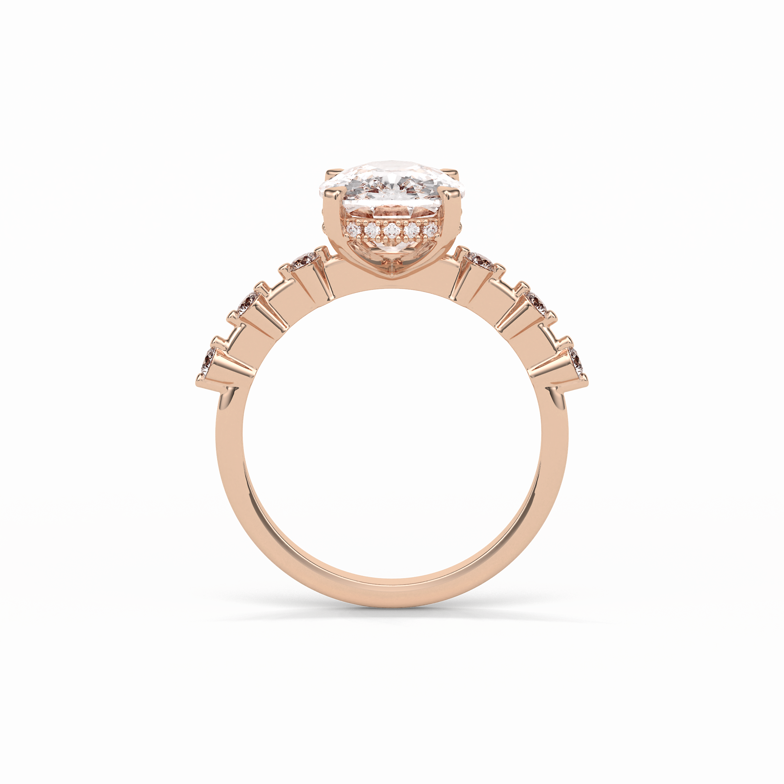 Cushion Dainty Pave Lab Grown Diamond Engagement Ring
