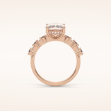 4 CT Cushion Shaped Pave Moissanite Engagement Ring