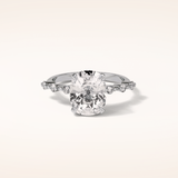 4 CT Cushion Shaped Pave Moissanite Engagement Ring