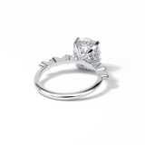 Cushion Dainty Pave Lab Grown Diamond Engagement Ring