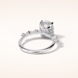 4 CT Cushion Shaped Pave Moissanite Engagement Ring