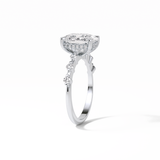 Cushion Dainty Pave Lab Grown Diamond Engagement Ring