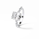 Cushion Dainty Pave Lab Grown Diamond Engagement Ring