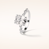 4 CT Cushion Shaped Pave Moissanite Engagement Ring