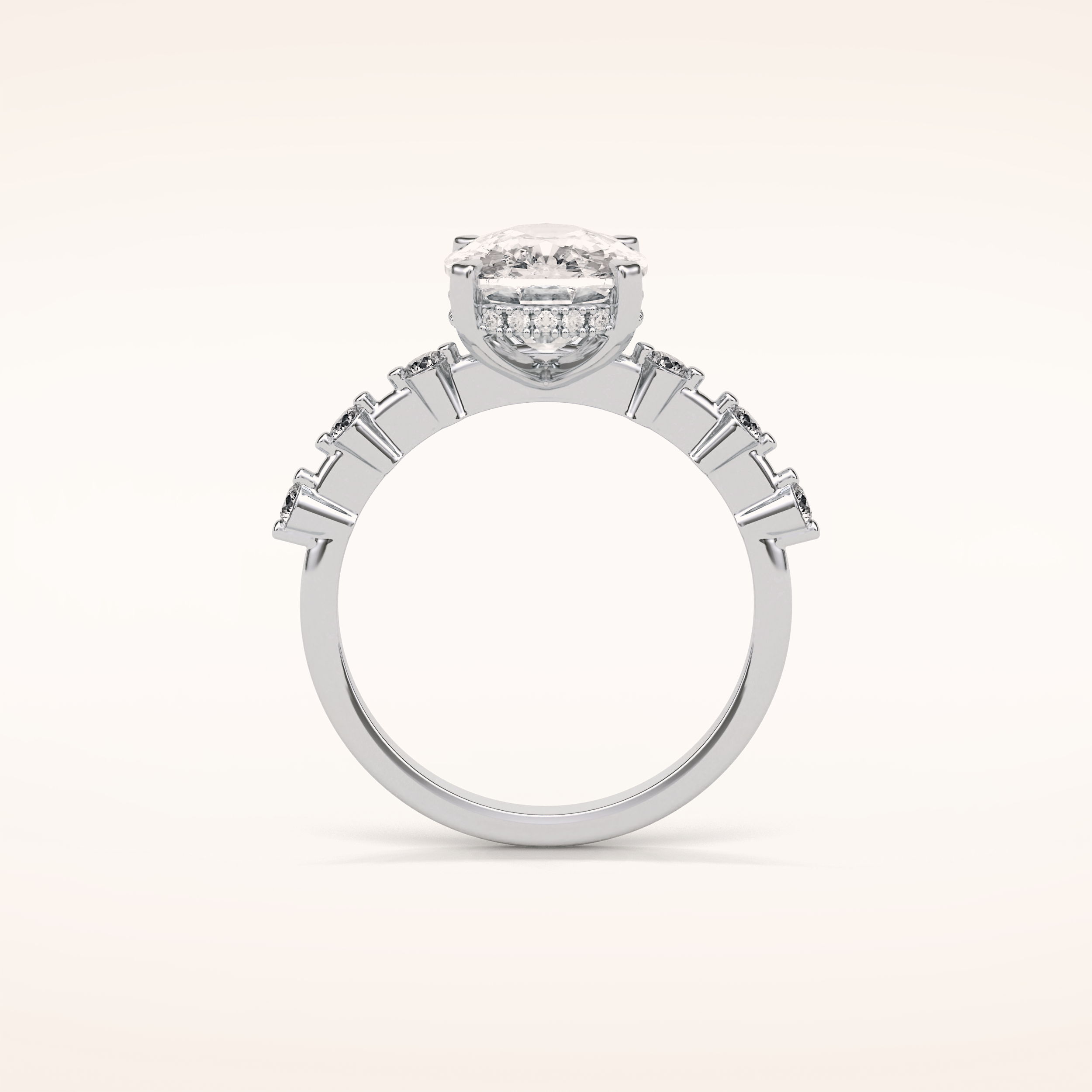 4 CT Cushion Shaped Pave Moissanite Engagement Ring