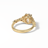 Oval Cluster Lab Grown Diamond Engagement Ring