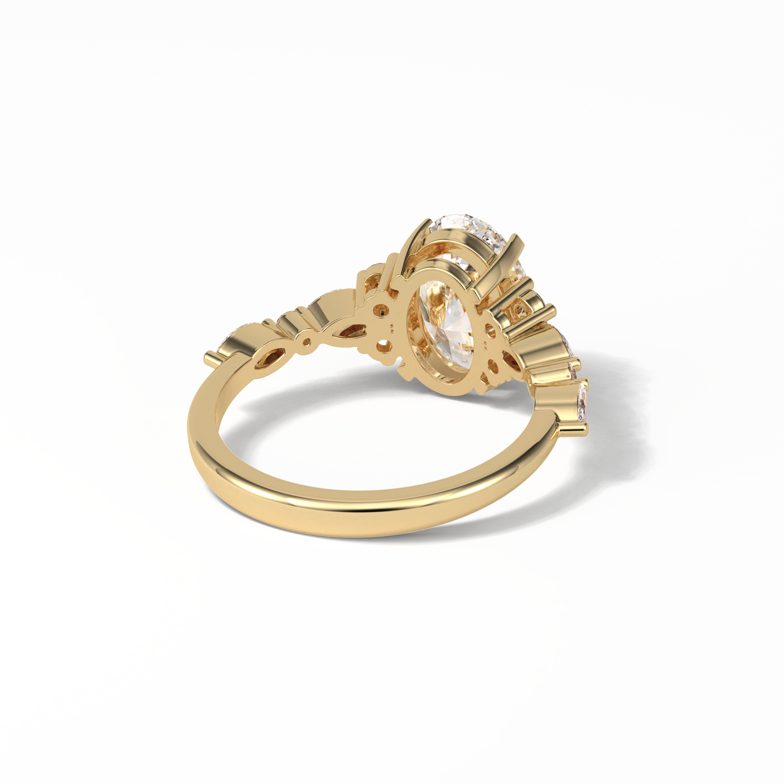 Oval Cluster Lab Grown Diamond Engagement Ring
