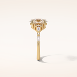 2.1 CT Oval Shaped Cluster Moissanite Engagement Ring