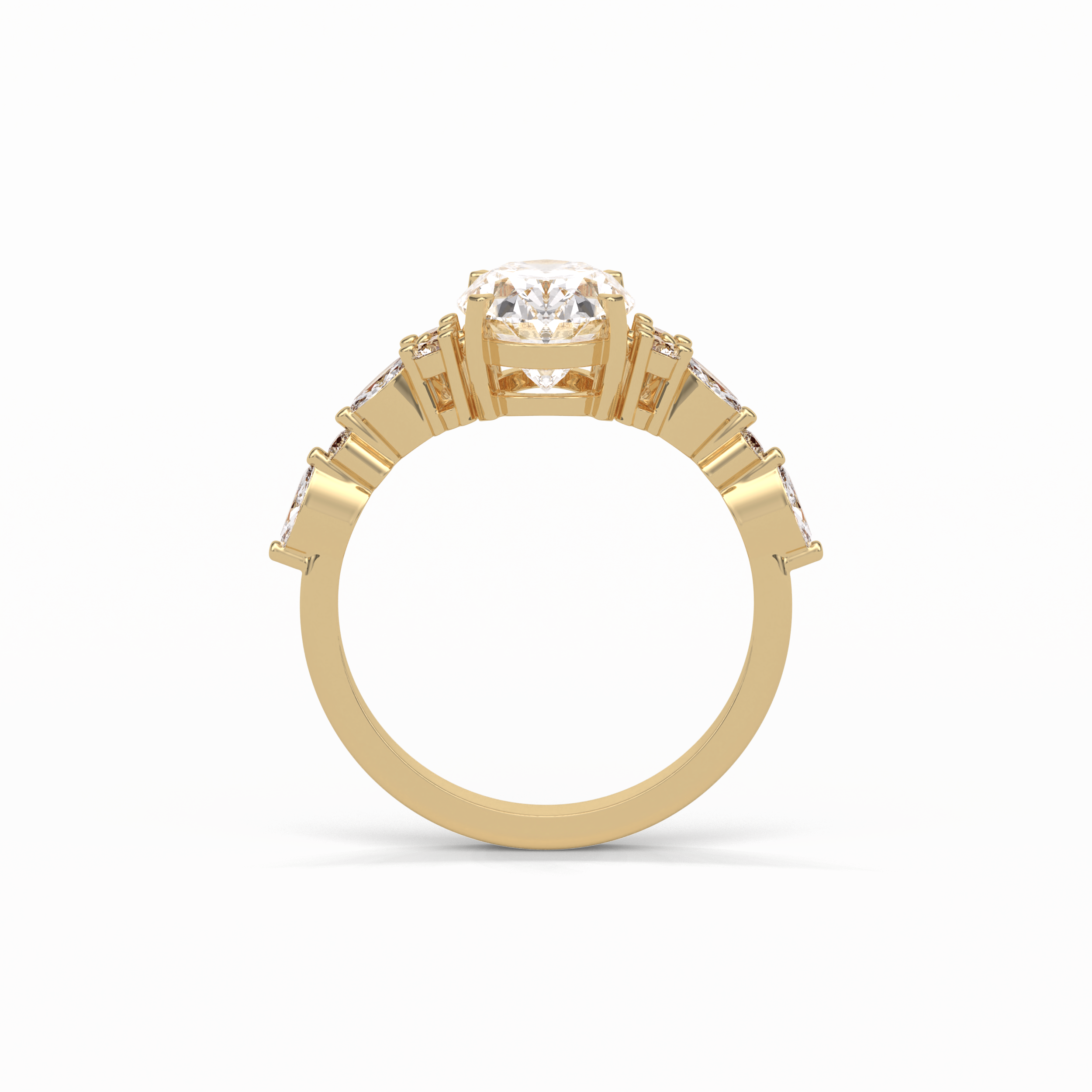 Oval Cluster Lab Grown Diamond Engagement Ring