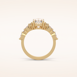 2.1 CT Oval Shaped Cluster Moissanite Engagement Ring