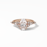 Oval Cluster Lab Grown Diamond Engagement Ring