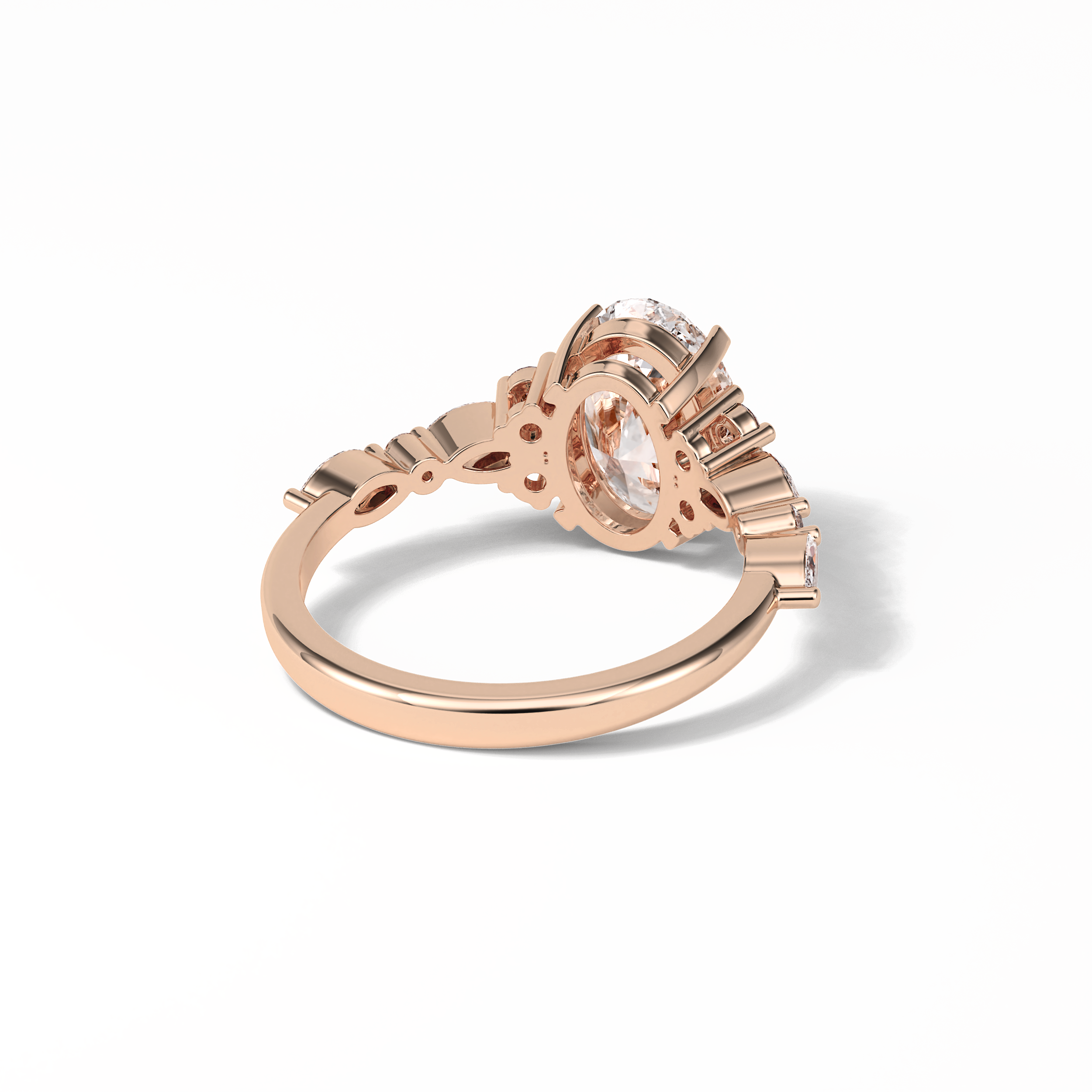 Oval Cluster Lab Grown Diamond Engagement Ring
