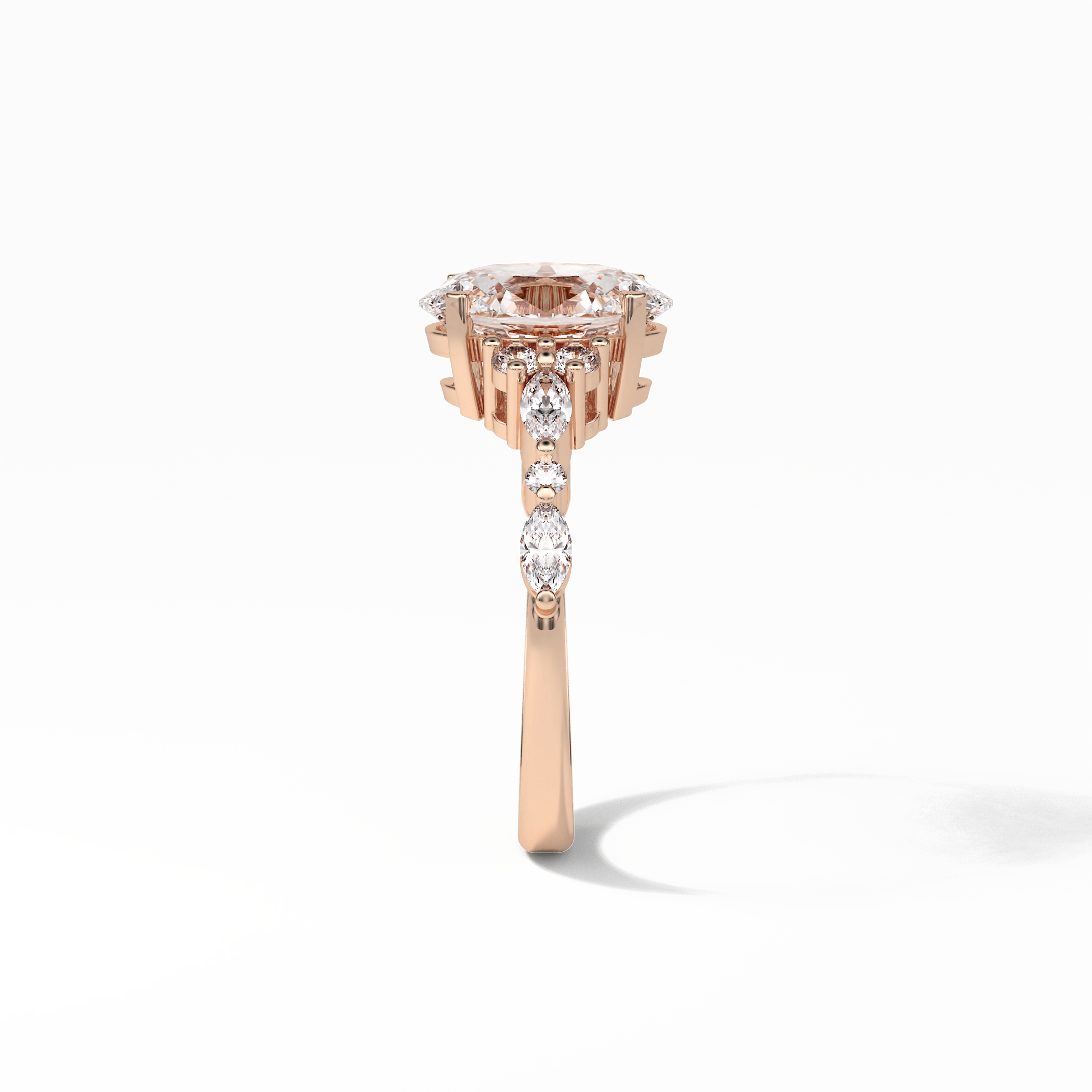 Oval Cluster Lab Grown Diamond Engagement Ring