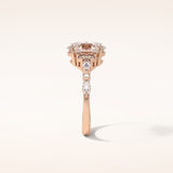 2.1 CT Oval Shaped Cluster Moissanite Engagement Ring