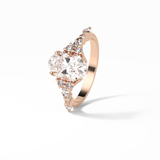 Oval Cluster Lab Grown Diamond Engagement Ring