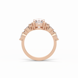 Oval Cluster Lab Grown Diamond Engagement Ring