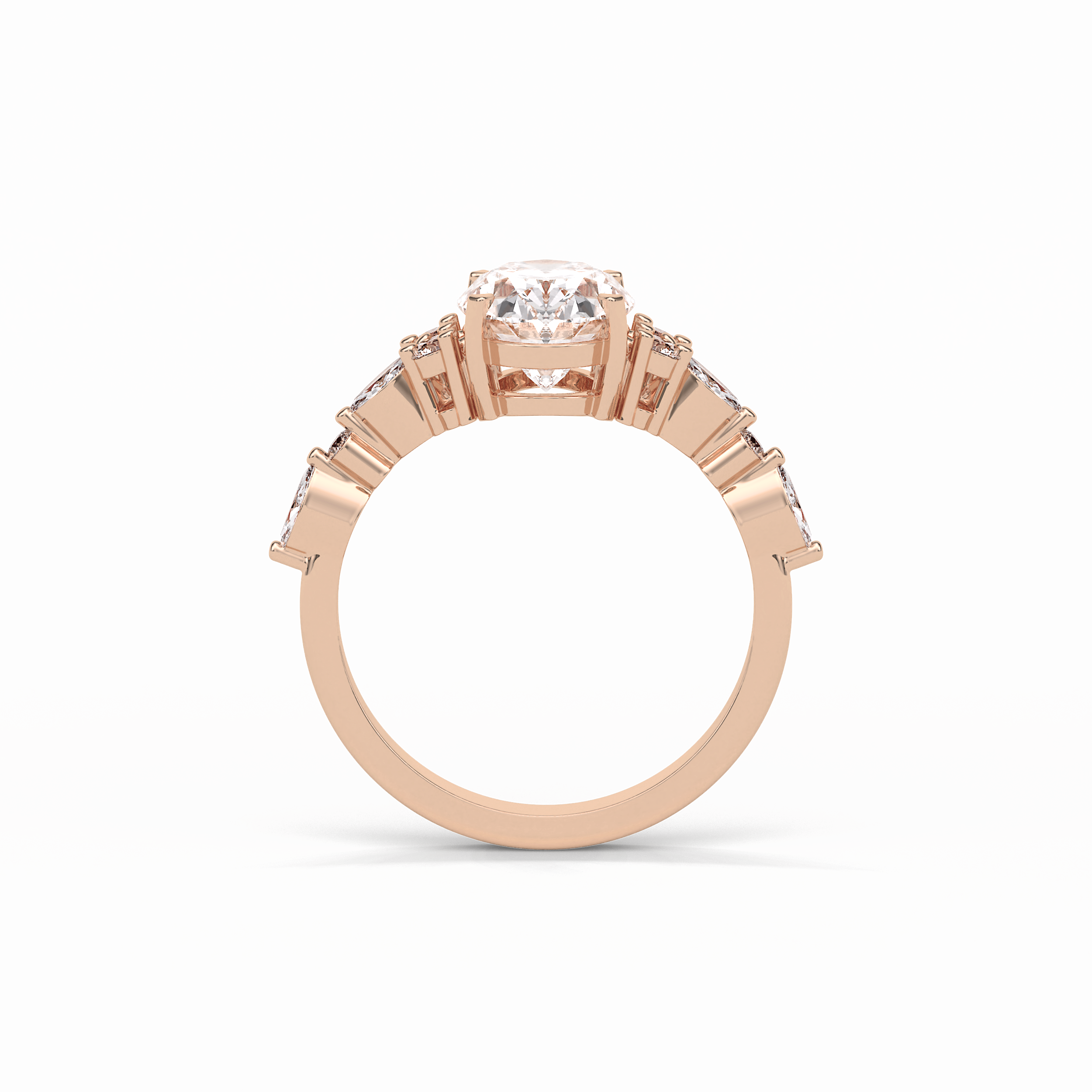 Oval Cluster Lab Grown Diamond Engagement Ring