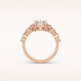 2.1 CT Oval Shaped Cluster Moissanite Engagement Ring