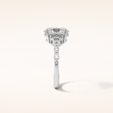 2.1 CT Oval Shaped Cluster Moissanite Engagement Ring